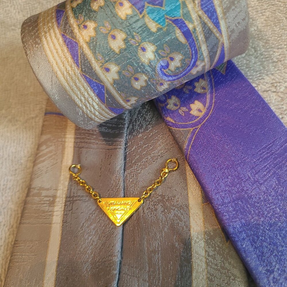 Vintage Vitaliano Pancaldi 100% Silk Handmade Neck Tie Made In Italy - Picture 5 of 11